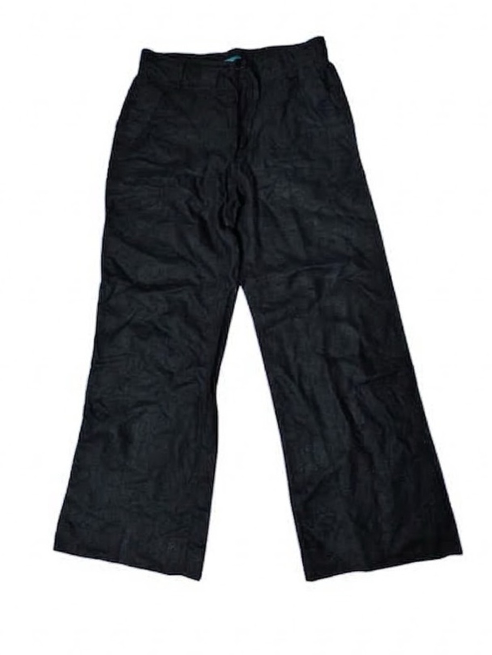 Lauren Ralph Lauren Black 100% Linen Wide Leg Trousers Pants Women's Size 8